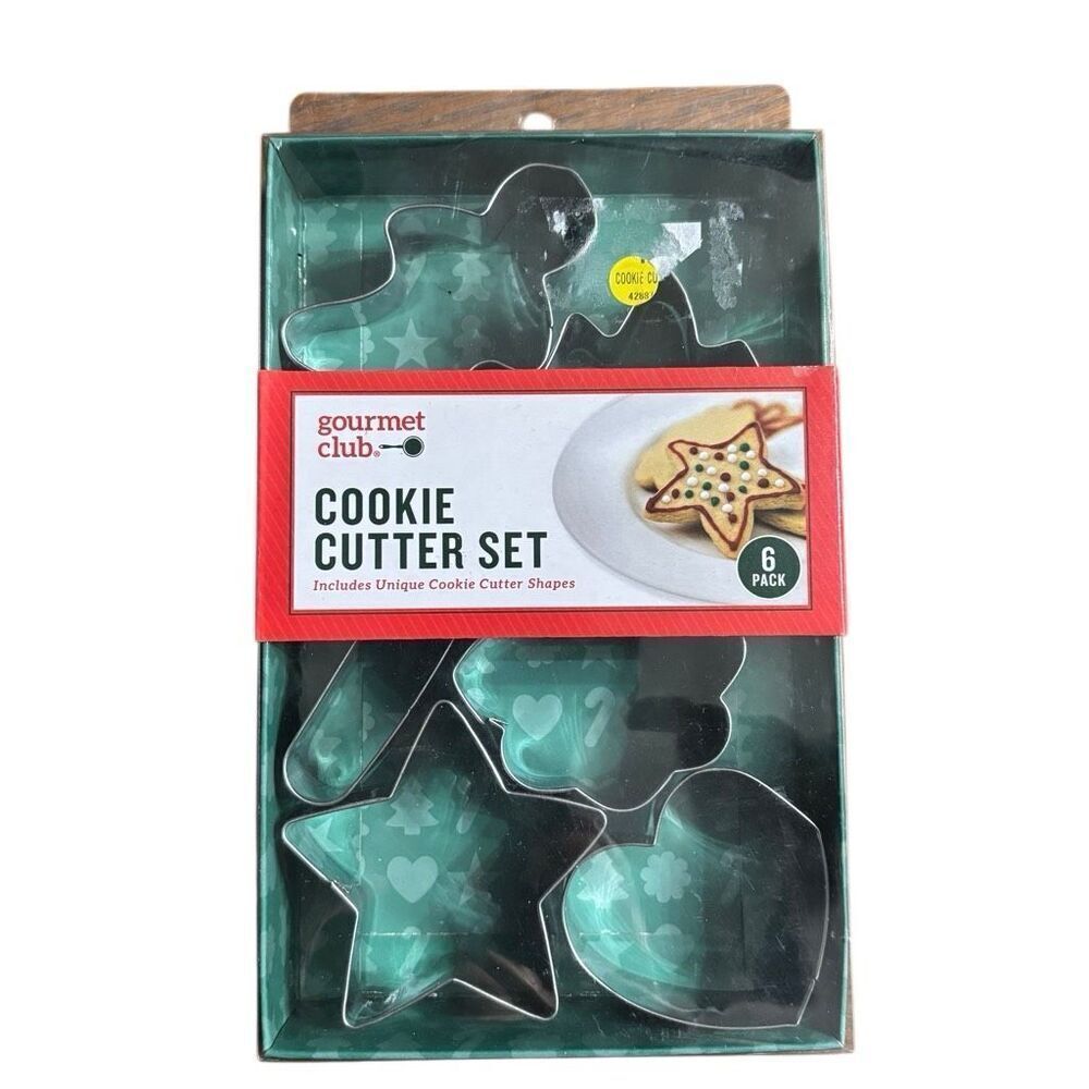 Gourmet Club Cookie Cutter Set-6 Christmas Shapes-New